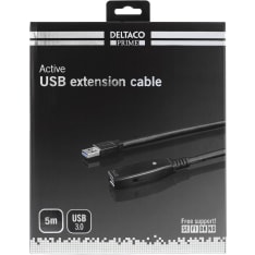 Deltaco USB3-1002 5m aktiivinen USB 3.0 jatkokaapeli