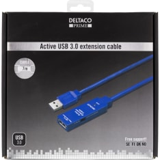 Deltaco USB3-1004 7m aktiivinen USB 3.0 jatkokaapeli