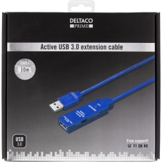 Deltaco Prime USB3-1006 10m aktiivinen USB 3.0 jatkokaapeli