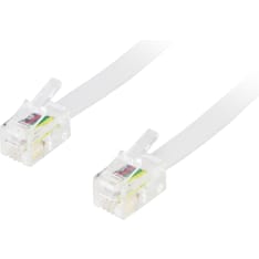 Deltaco modulaarikaapeli 4P4C(RJ9/RJ10/RJ22) 1,5m valkoinen