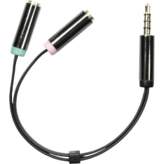 Deltaco AUD-201 4-pin 3.5mm male to 3.5mm female audio adapter