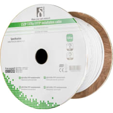 Deltaco TP-50C F/FTP Cat6a asennuskaapeli LSZH 100m kela valkoinen