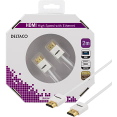 Deltaco HDMI-1092A-K ohut 2m HDMI High Speed with Ethernet kaapeli