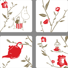 Moomin tea time 4 pcs Coaster set
