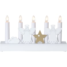 STAR Julia 5-piece white angel wooden candle holder