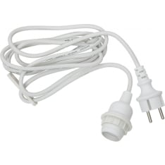 Star E27 IP44 2.5m white lighting cord set for outdoor use