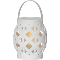 Star Flame 16cm white lantern with led candle