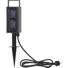 Star Plugge black 4-part. extension cord for outdoor use