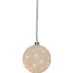 Star Glow Snow 15cm glass ball with led lights
