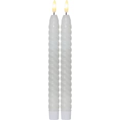 Star Flamme Swirl 2-pack valkoinen LED-antiikkikynttilä