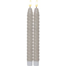 Star Flamme Swirl 2-pack beige LED-antiikkikynttilä