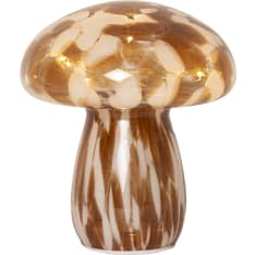 STAR Trading Funghi LED lasinen pöytäkoriste 15x17cm ruskea IP20