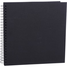 Focus Base Line Canvas Wire-O 30x30 Black w. Black Sheets liimattava albumi