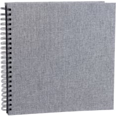 Focus Base Line Canvas Wire-O 30x30 Grey w. Black Sheets liimattava albumi