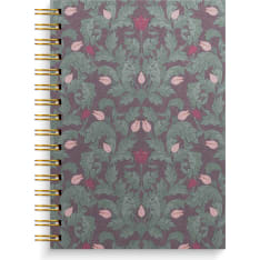 Burde Burgundy Flowers A5 muistikirja