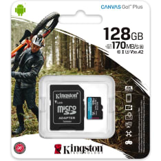 Kingston Canvas Go! Plus 128GB microSDXC muistikortti + adapteri