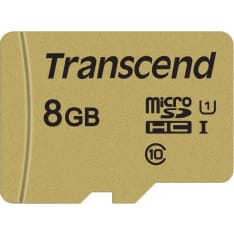 Transcend Gold 500S microSD w/adp (V30) R95/W60 8GB micro-SD muistikortti