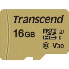 Transcend Gold 500S microSD w/adp (V30) R95/W60 16GB micro-SD muistikortti