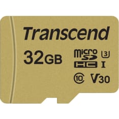 Transcend Gold 500S microSD w/adp (V30) R95/W60 32GB micro-SD muistikortti