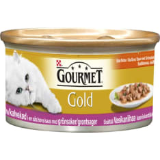 Gourmet Gold 85 g vasikkaa kasviskastikkeessa kissan märkäruoka