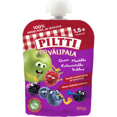 Piltti Iso välipala Omena-mustikka-karhunvatukka-vadelma 2+v 150g annospussi