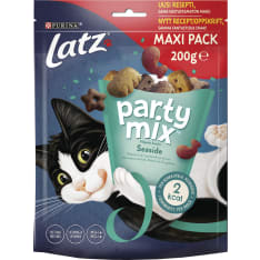 Latz 200g Party Mix snacks Seaside Mix Lohen, Seitin & Taimenen makuinen kissan herkku