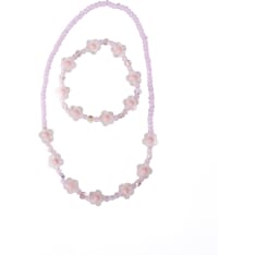 Great Pretenders Pink Crystal Blooms Necklace & Bracelet korusetti