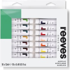 Reeves 12ml x 18 tubes acrylic paint assortment