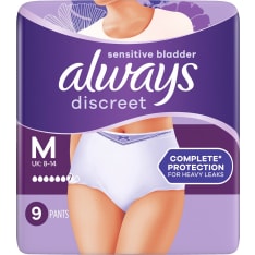 Always Discreet Underwear Plus M 9 kpl inkontinenssialushousut