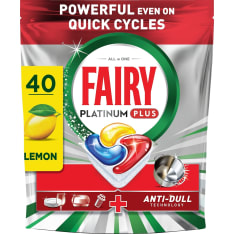 Fairy Platinum Plus All in One Anti-Dull 40kpl container tablet