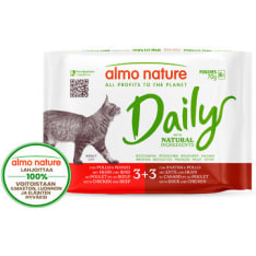 Almo Nature DAILY CAT Multipack kana-nauta & ankka-kana 6 x 70g kissan märkäruoka