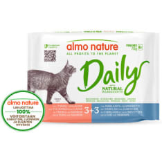 Almo Nature DAILY CAT Multipack tonnikala-lohi & turska-katkarapu 6 x 70g kissan märkäruoka