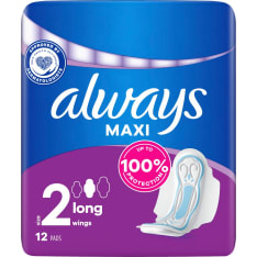 Always Maxi Long Plus 2 terveysside 12 kpl/pkt