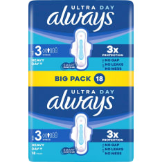 Always Ultra Long Plus 3 18kpl terveysside siivekkeillä