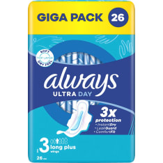 Always Ultra Long Plus 3 26 kpl siivekkeillä terveysside