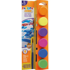 Carioca Tempera Neon 6x25ml askarteluväri siveltimellä