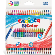 CARIOCA Bi-Color Triangular Colored Pencils 24 pcs