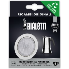 Bialetti gaskets and filter for 4 cup steel kettle