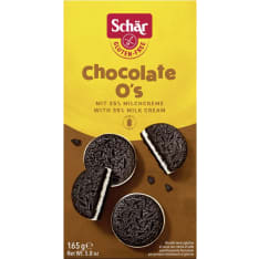 Schär Chocolate O'S 165g gluteeniton vaniljatäytteinen suklaakeksi