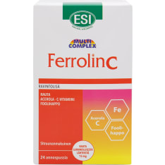 ESI FerrolinC Rautapidolaatti + Acerola 24x20 ml ravintolisä