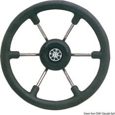 Osculati SS 340 mm musta ohjauspyörä