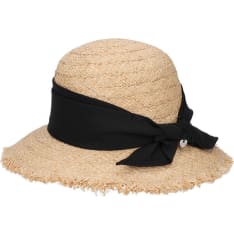 Hat You Cloche hat made of straw with a solid color ribbon