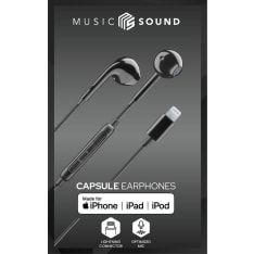 MusicSound MFI capsule kuulokkeet musta