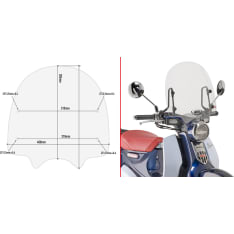 Givi Specific Screen, Transparent 38,5 X 40 Cm (H X W) Honda Super Cub C125 (18)