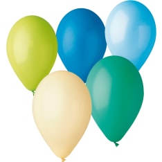 Balloon 26 cm blue-green color mix 10 pcs/pack