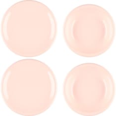 Lautassetti 4 kpl vaaleanpunainen