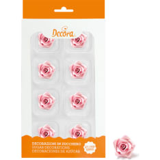 Edible decoration, Pink small roses 8 pcs