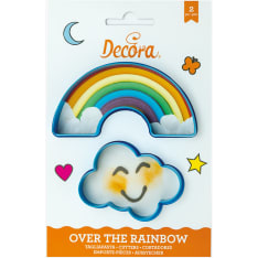 Cookie cutters, a rainbow and a cloud