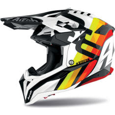 Airoh Aviator 3 Rainbow valkoinen crossikypärä