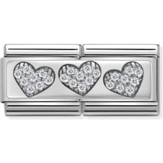 Nomination Classic 330732/02 double 3 hearts piece